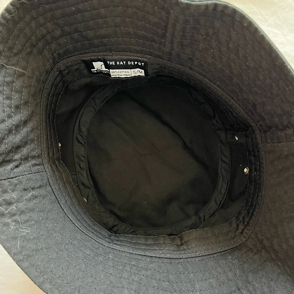 NWT The Hat Depot Classic Cotton Black Bucket Hat S/M - Picture 8 of 9